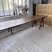 XXL trestle farm table 4m and its benches