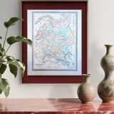 Russia, old map, printed in 1852.