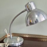Industrial brushed aluminum casserole lamp from the 60s