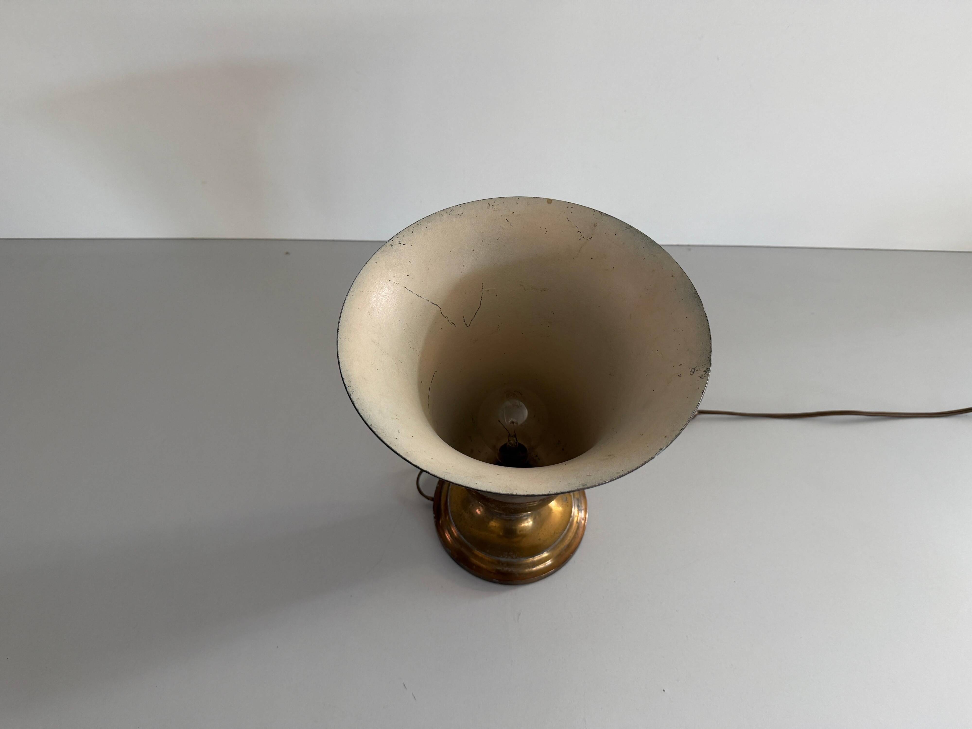 Art Deco conical table lamp in brass by Mazda, 1940s, France