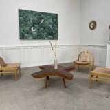 Table basse années 1960 en séquoia