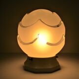 Porcelain ball lamp and art deco style glass