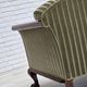 1950s, 3-seater Danish sofa, green furniture velour, teak wood.
