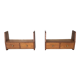 Pair of modernist fin wall shelves in solid oak - 1950