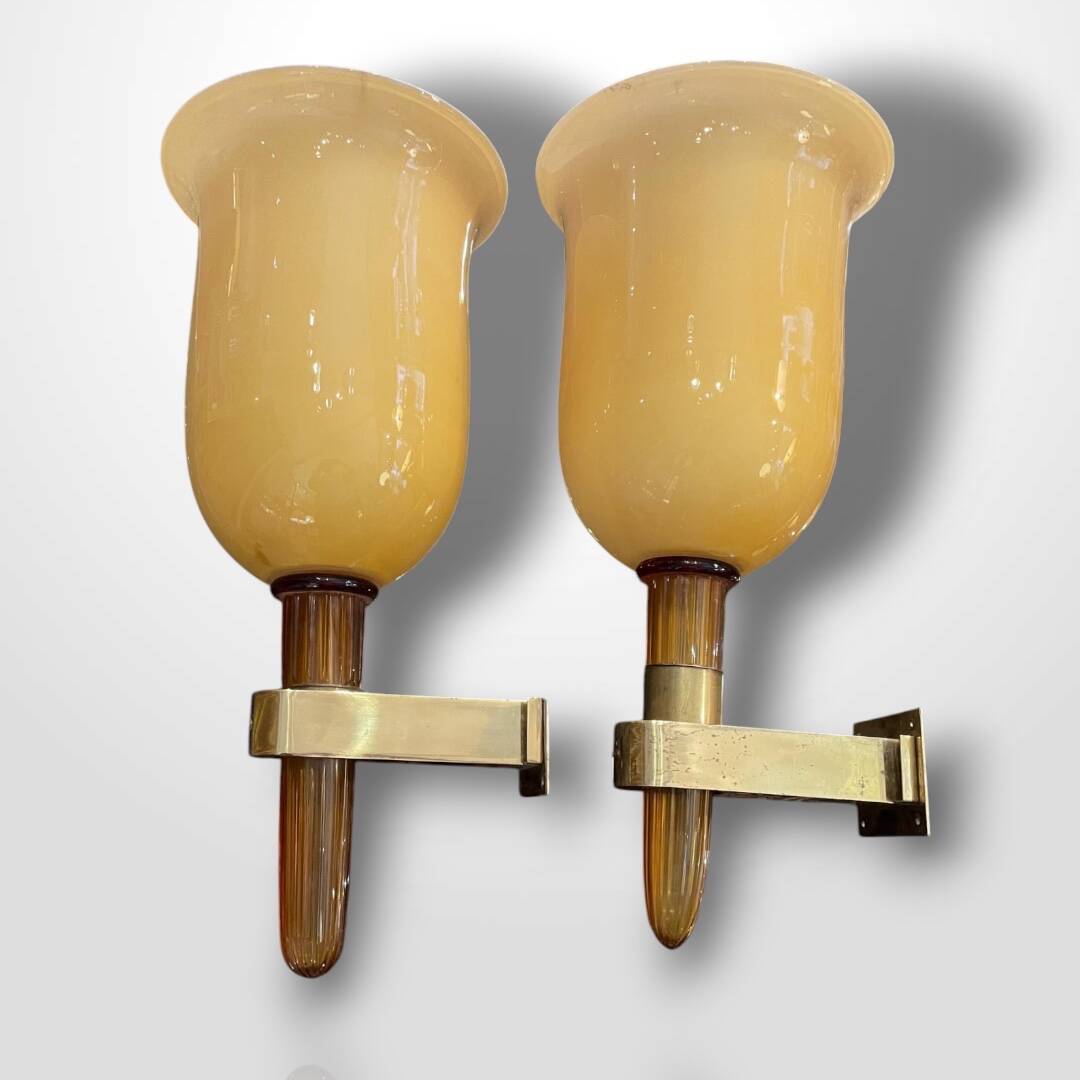 Pairs of Murano wall sconces, 20th century