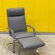 Fauteuil Relax Erpo Classics CL265 et repose-pieds - Cuir gris