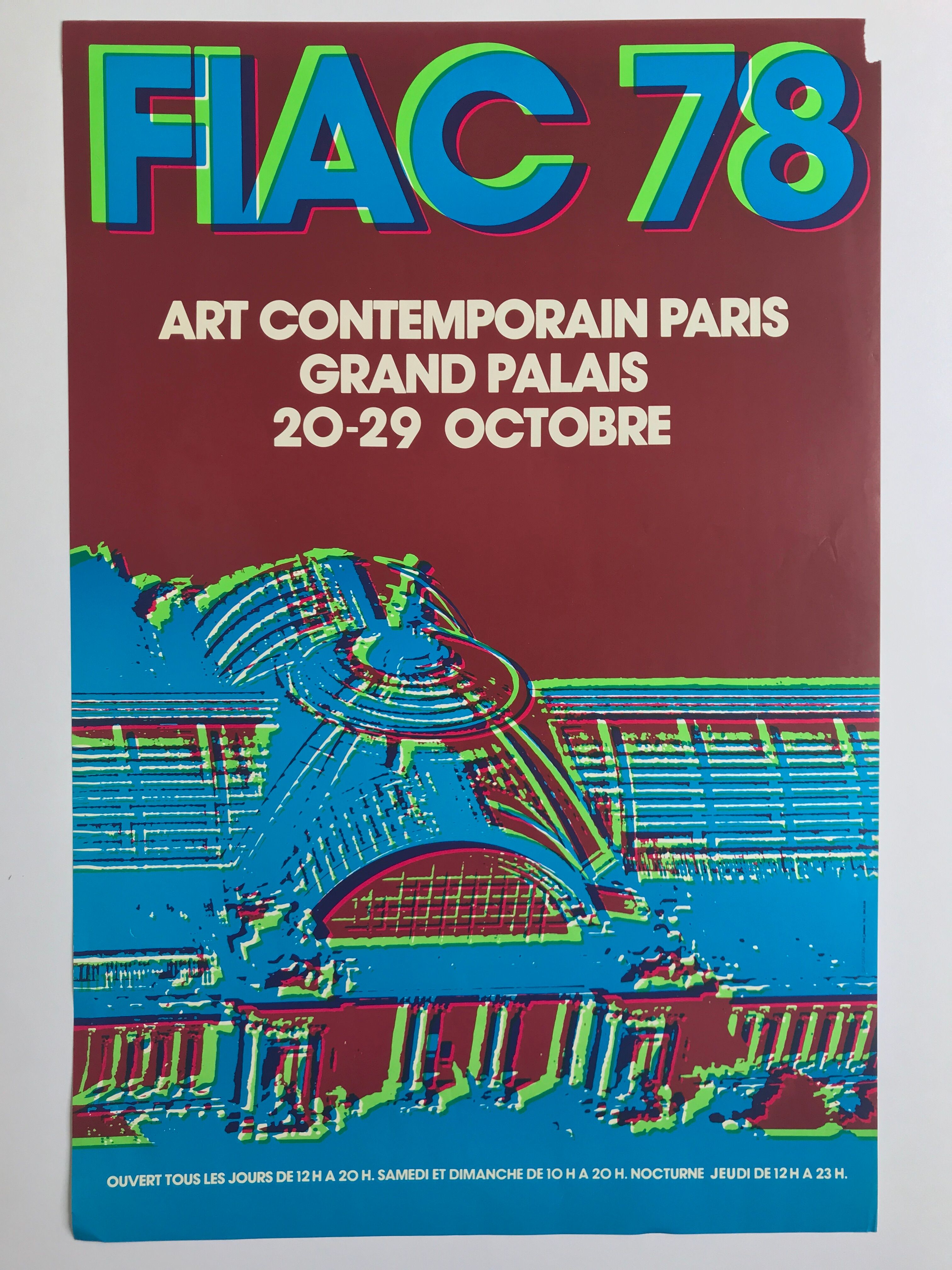 Vintage poster FIAC 78, Grand Palais, 1978. Original poster