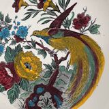 Large antique plate decorated with birds and flowers – Boch for Royal Sphinx