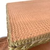 60s pink and gold Lloyd loom bedside table