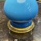 Lampe Napoléon III fin XIXème en opaline bleu