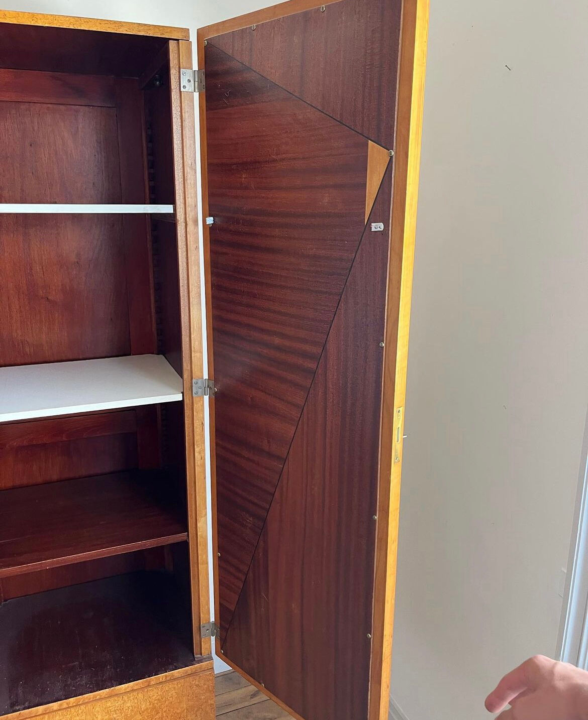 Art deco veneer cabinet