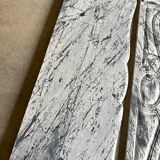 Pompadour fireplace in Louis XV style from around 1880 in blue floral marble.