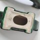 Pair of Art Deco green ceramic candlesticks by Santiago Rodriguez Bonome Paris