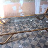 Rattan basket bed of the years 60