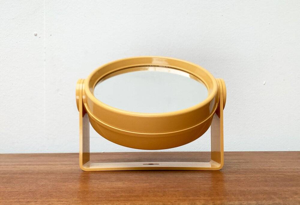 Mid-century space age bathroom wall mirror with 2 sides, 1960s.