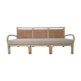 3-seater rattan and canning sofa