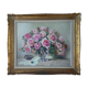 Huile sur toile par paul seston nature morte aux roses cadre dore xx eme