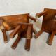 3x brutalist nesting tables – oak