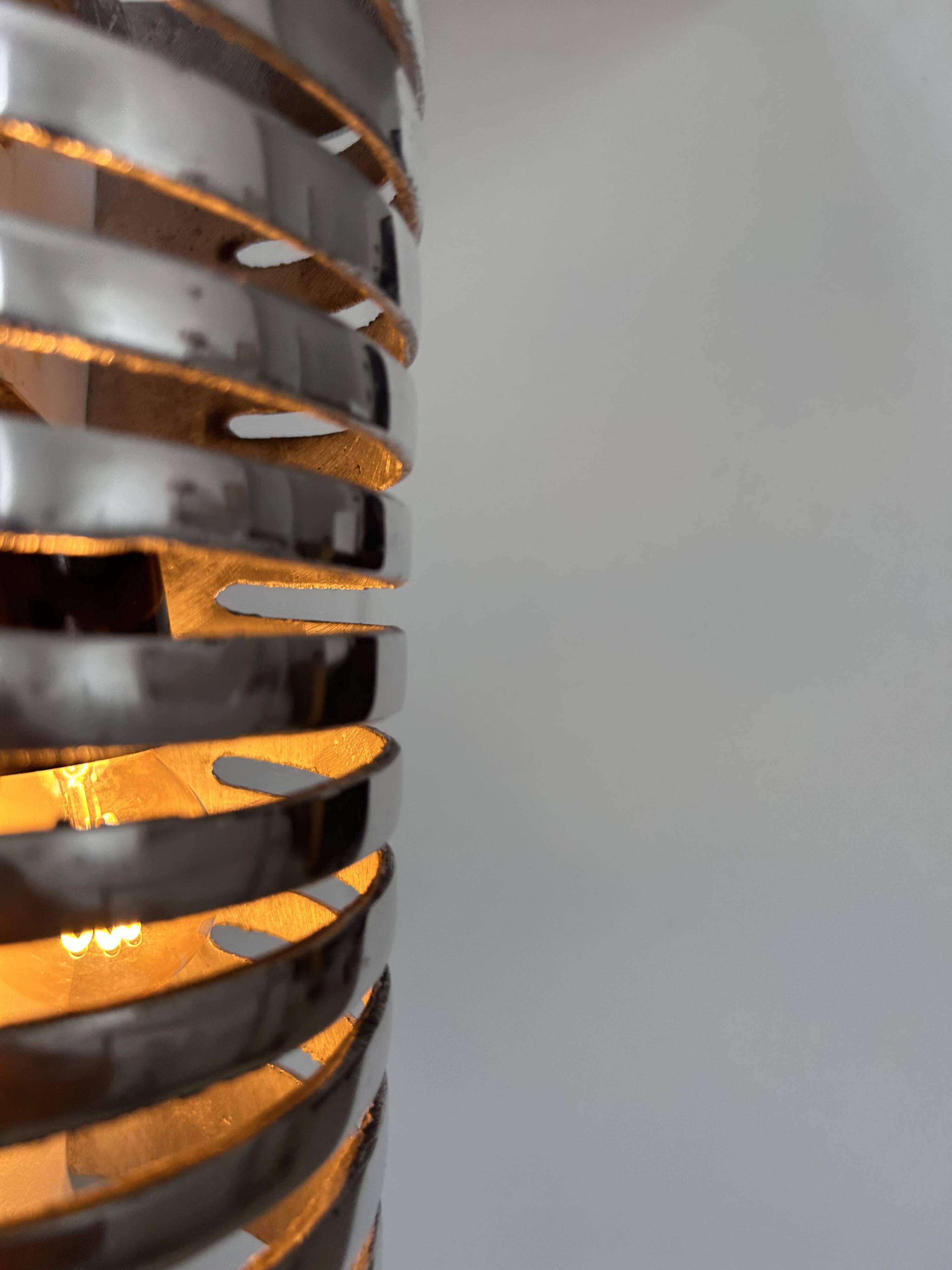 Pair of vintage wall lights, chrome metal, France 1970