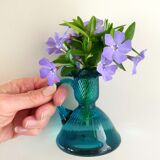 Small blue vase with collar