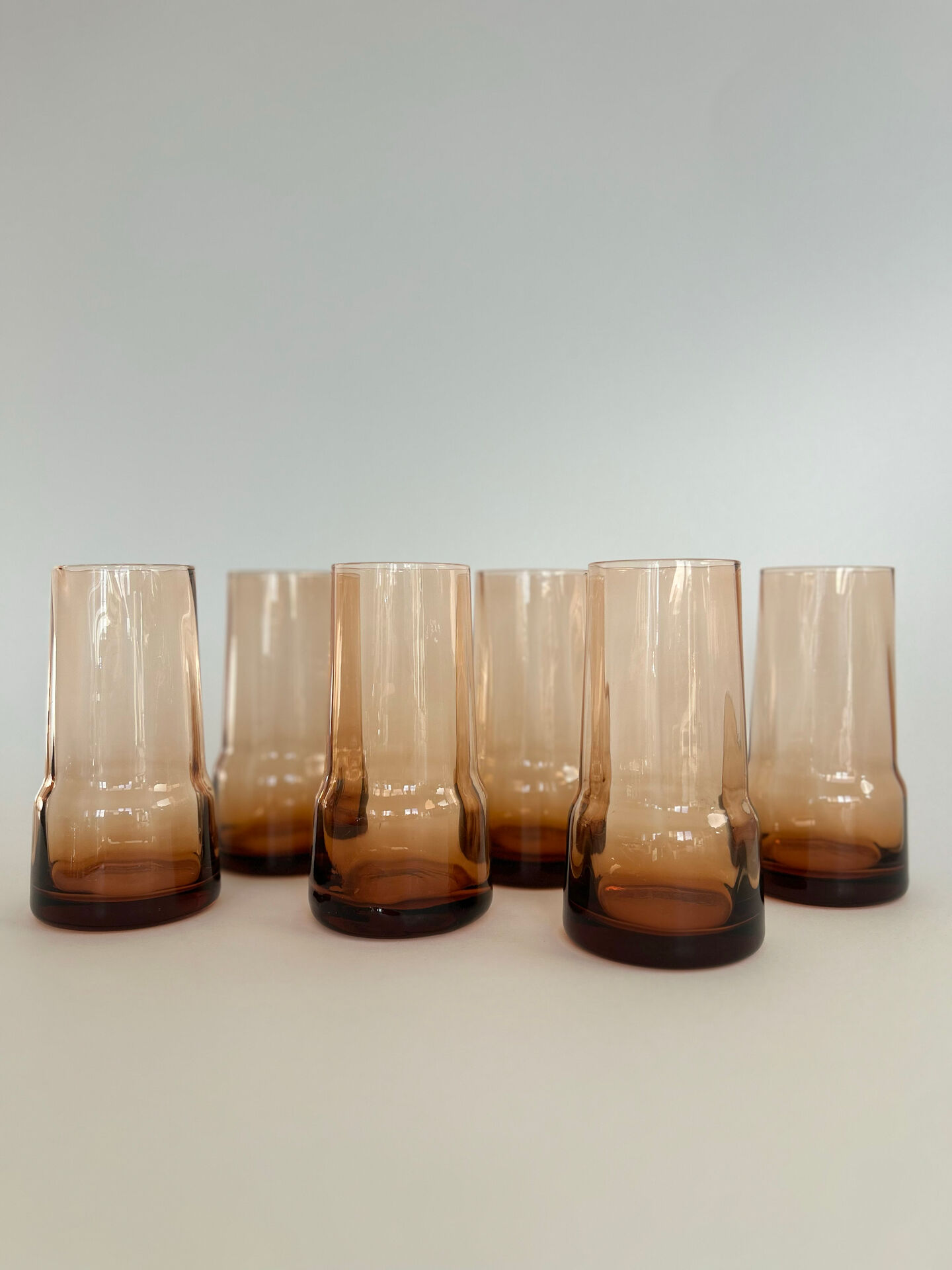 Set de 6 verres ambrés