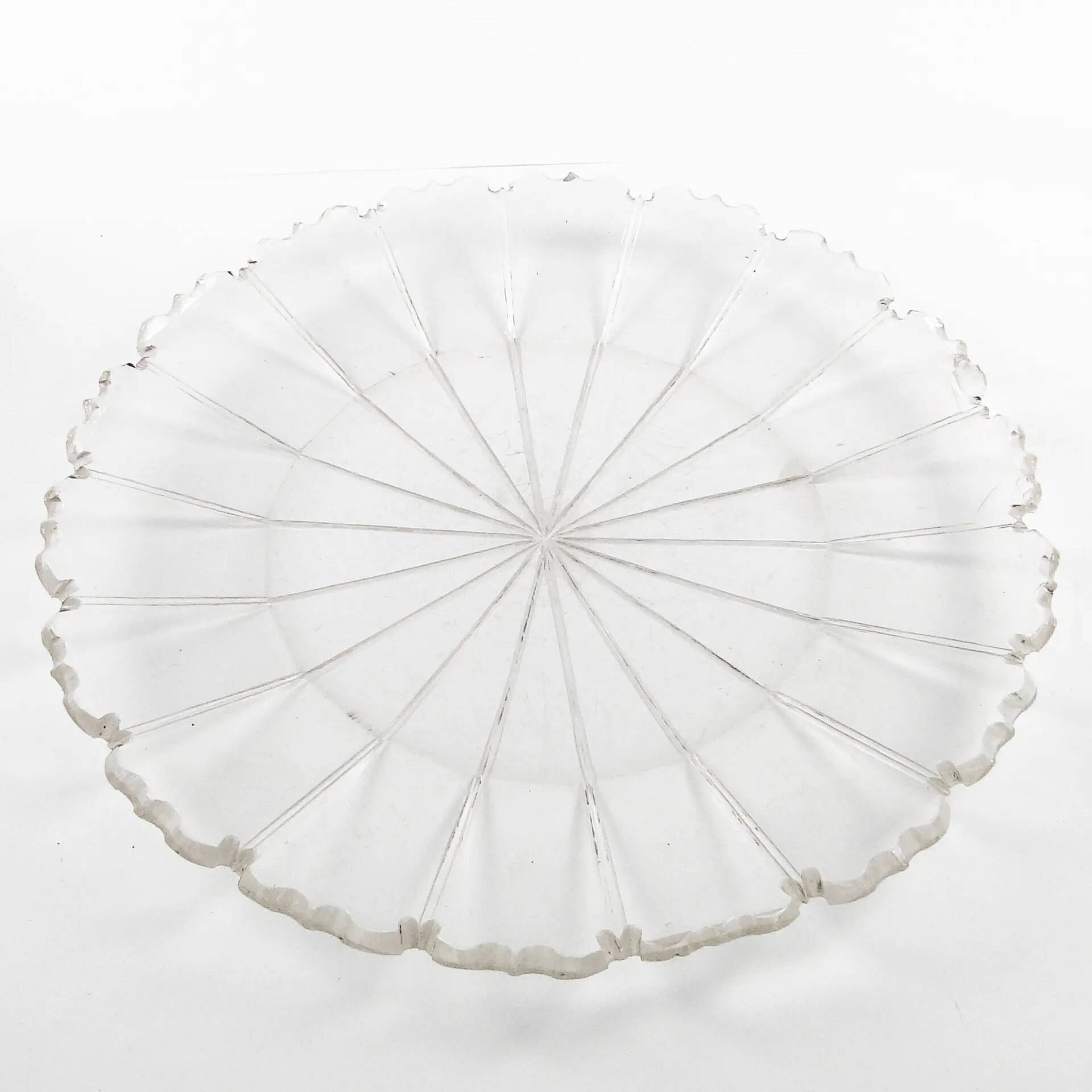Porte-gâteau Biedermeier, cristal transparent, République tchèque, 19e siècle