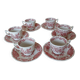 Tasses à moka anglaises "Windsor" rose Ridgway (Staffordshire)