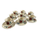 Set of 8 hand-painted coffee cups Sarreguemines Terre de fer