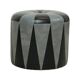 Round Vintage Pouf Gray Black Two-tone Skai Sixties