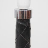 Scandinavian leather and aluminium floor lamp