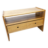 Low cabinet from Maison Regain, solid elm, circa 1960, with drawer
