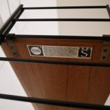 Teak wall-mounted shelf/desk, string design 1960