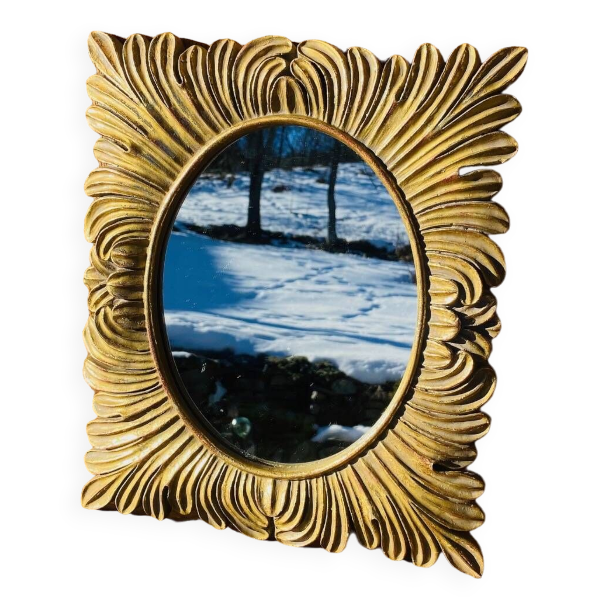 Vintage rectangle sun mirror