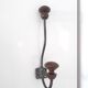 Old hook - wall coat rack - wood and metal - 1940