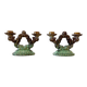 Set of 2 vintage ceramic candlesticks / decoration