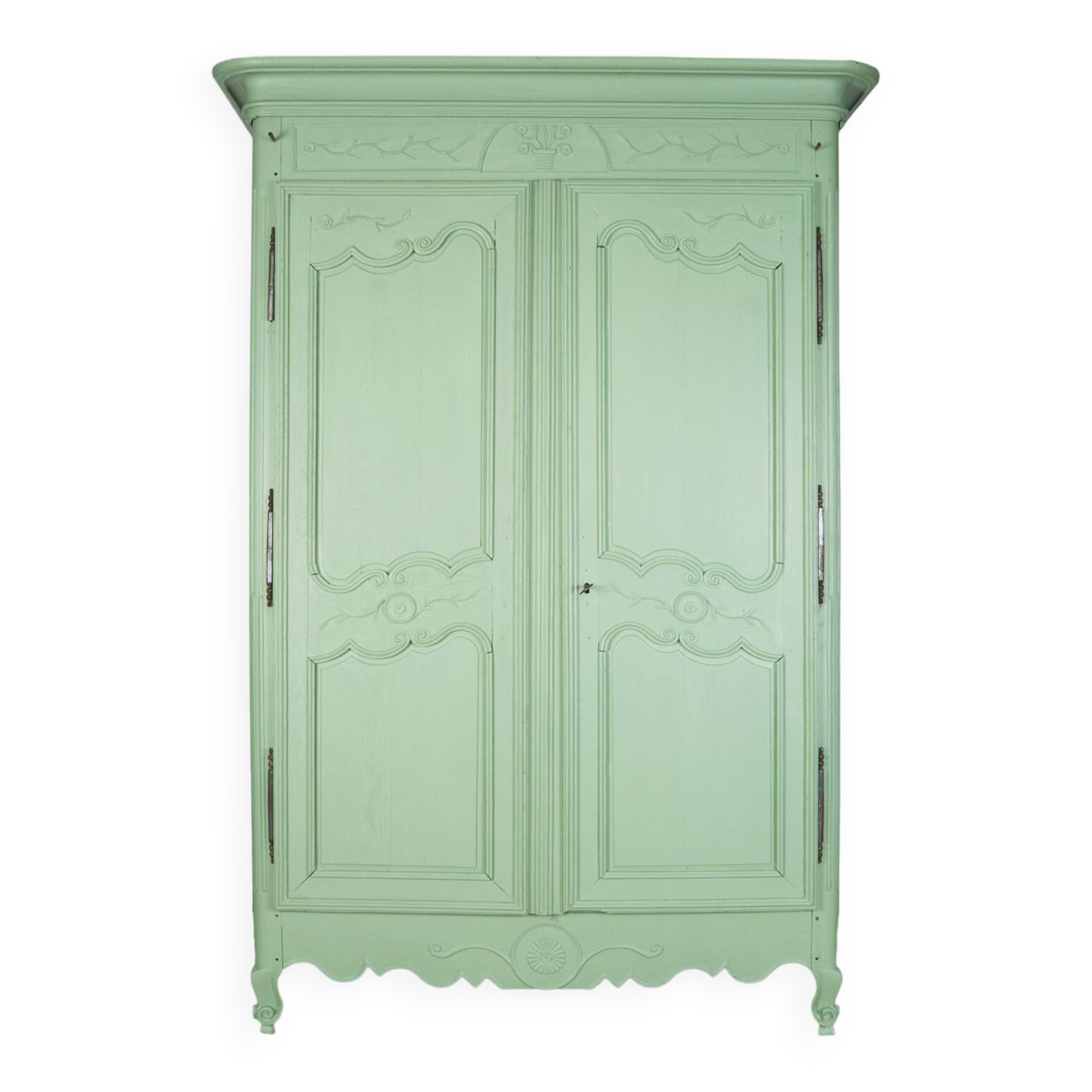 Armoire de mariage antique française vert doux