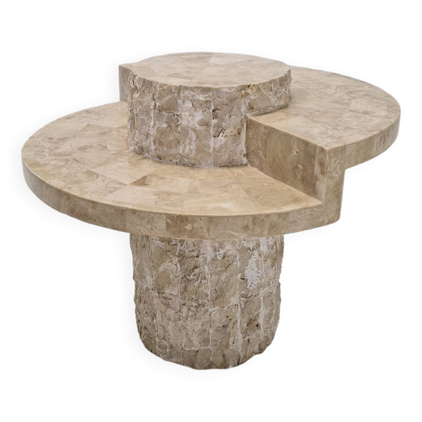 Table basse en pierre fossile ou Mactan par Magnussen Ponte, années 1980