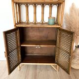 Étagère / Blibliothèque en bambou et rotin - Années 60/70