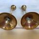 Pair of worked brass candlesticks