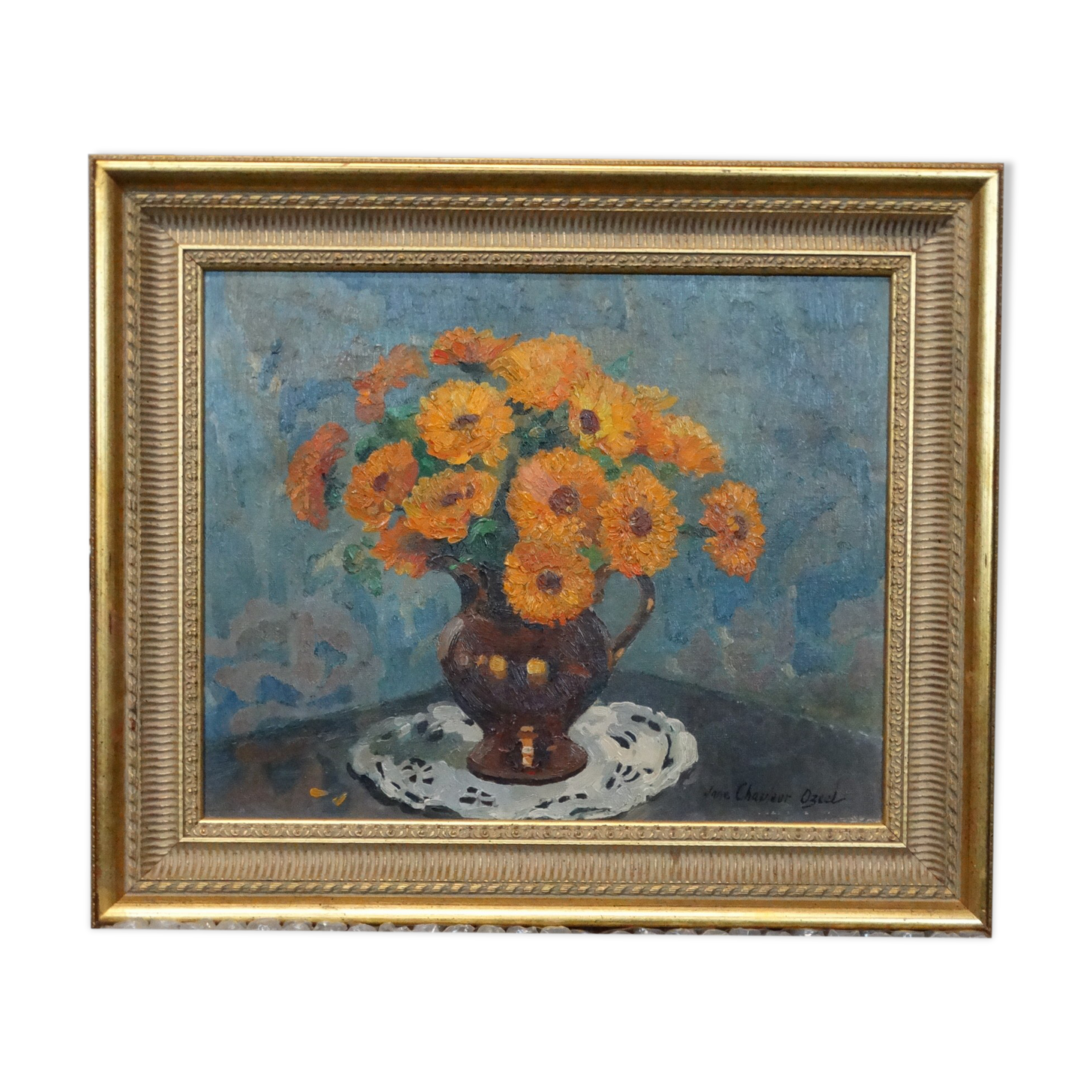 Oil on canvas, Chauleur-Ozeel Jane, bouquet of flowers