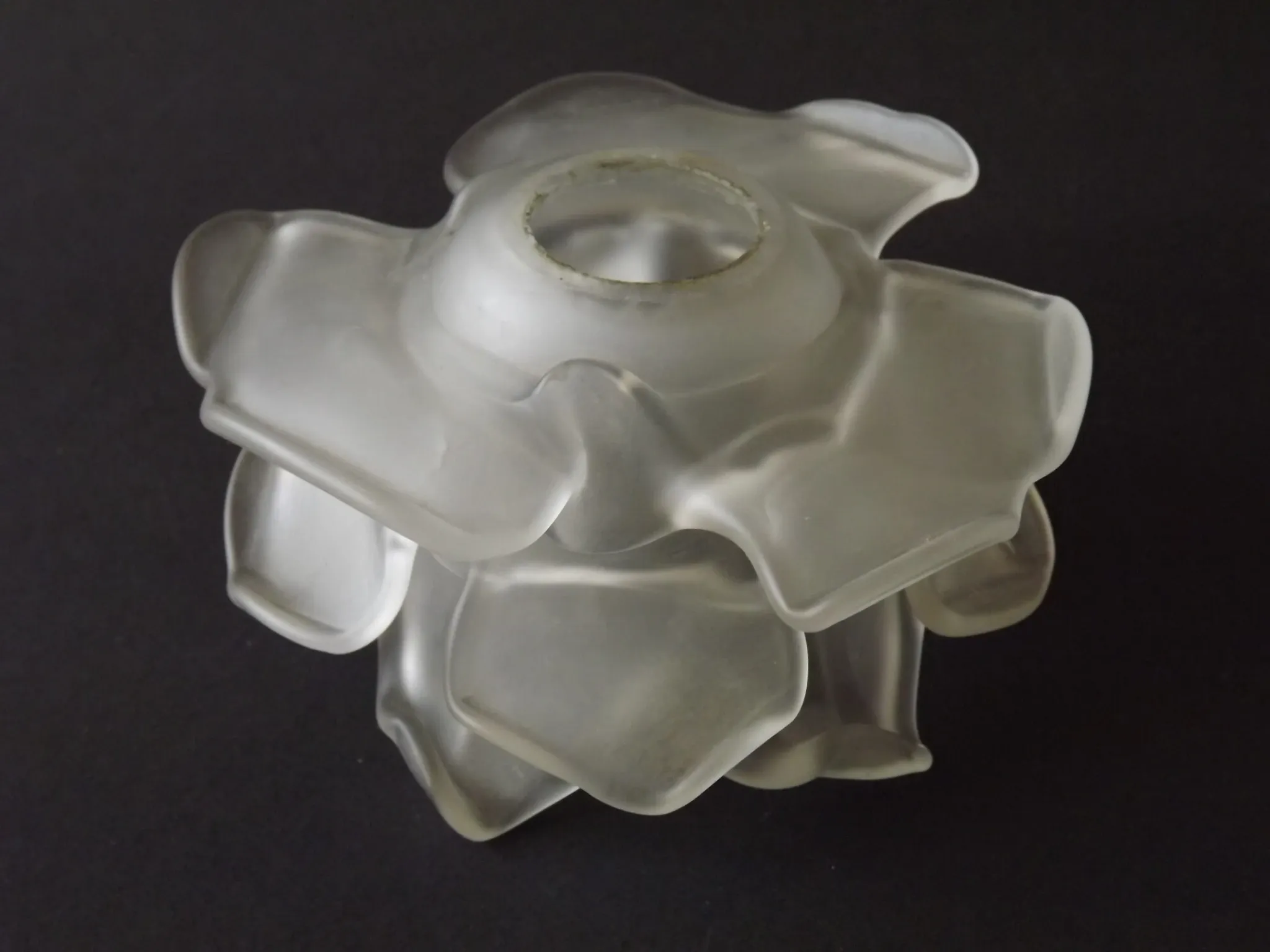 Vintage Art Deco Frosted Satin Glass Rose Flower Lamp Shade