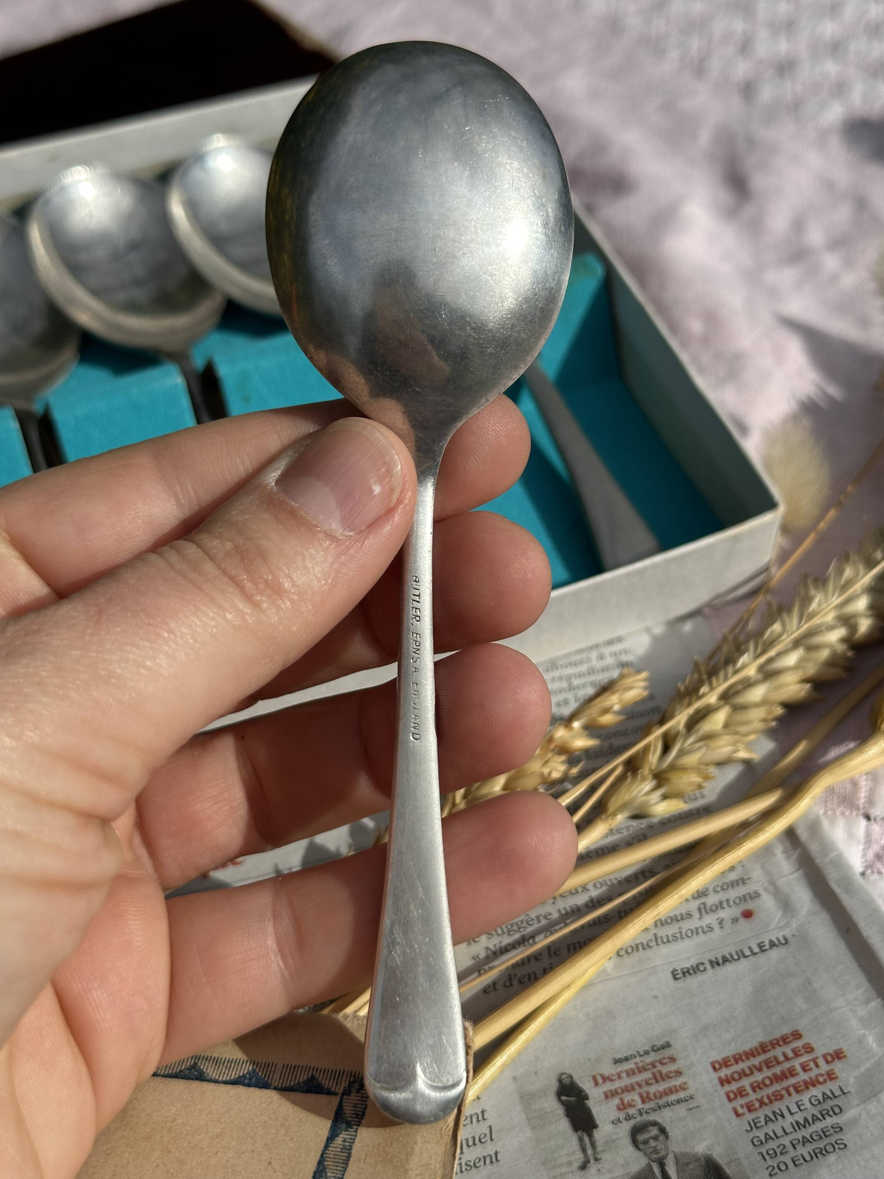 Set of 6 Vintage Fruit or Ice Cream Spoons Model Uniplat