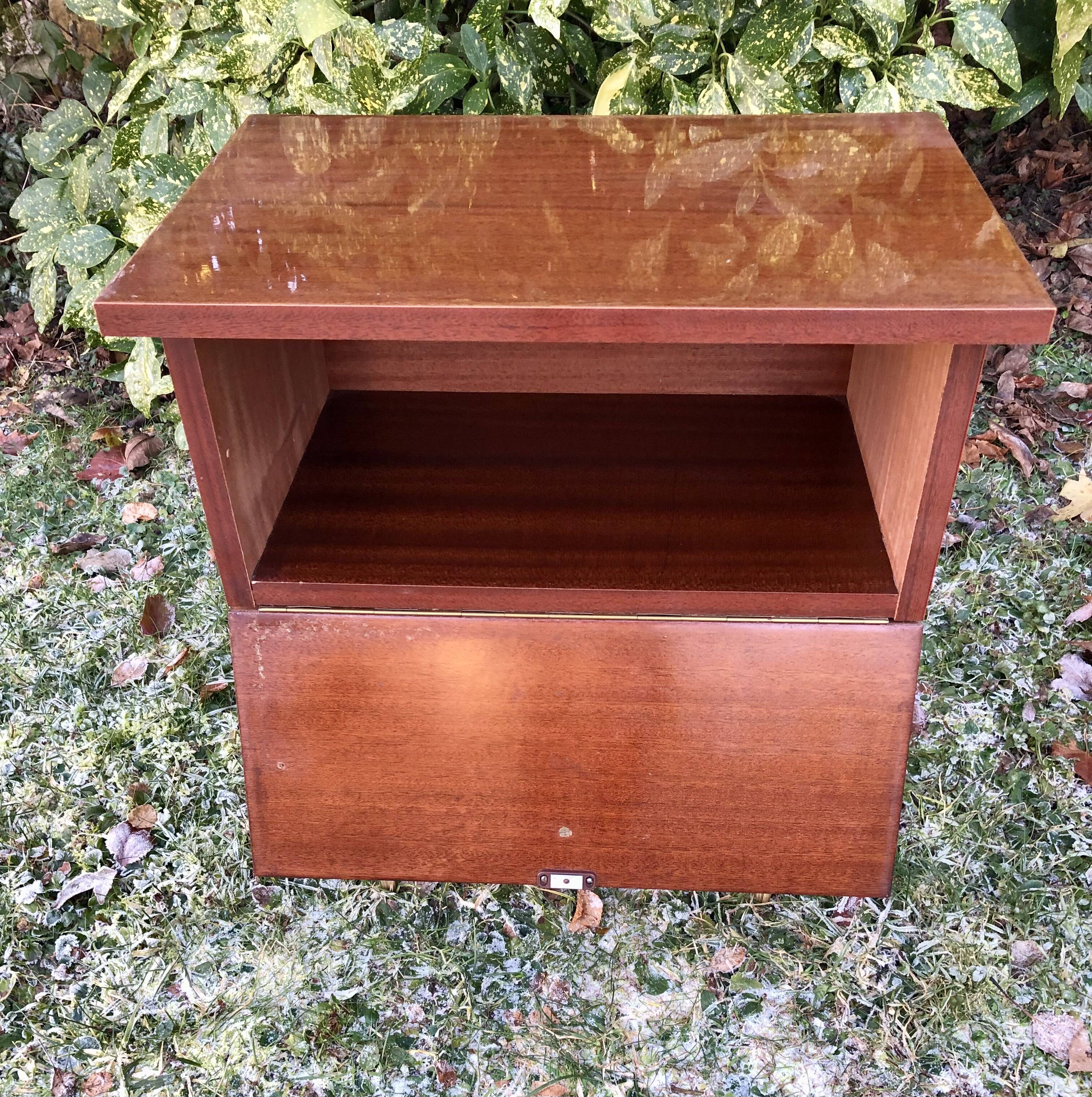 Vintage varnished bedside table