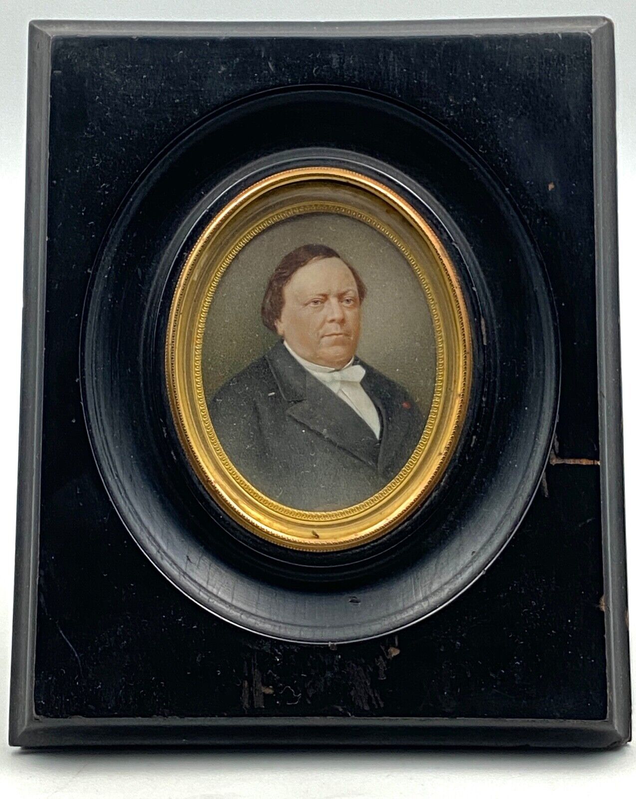 Miniature painted,  signature to identify nineteenth century man