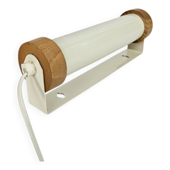 Dutch design  - wall lamp - metal - wood- crème -  90's
