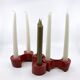 3 red ceramic candlesticks • Cari Zalloni • Steuler • 1970