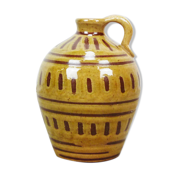 Carafe vase en grès avec anse