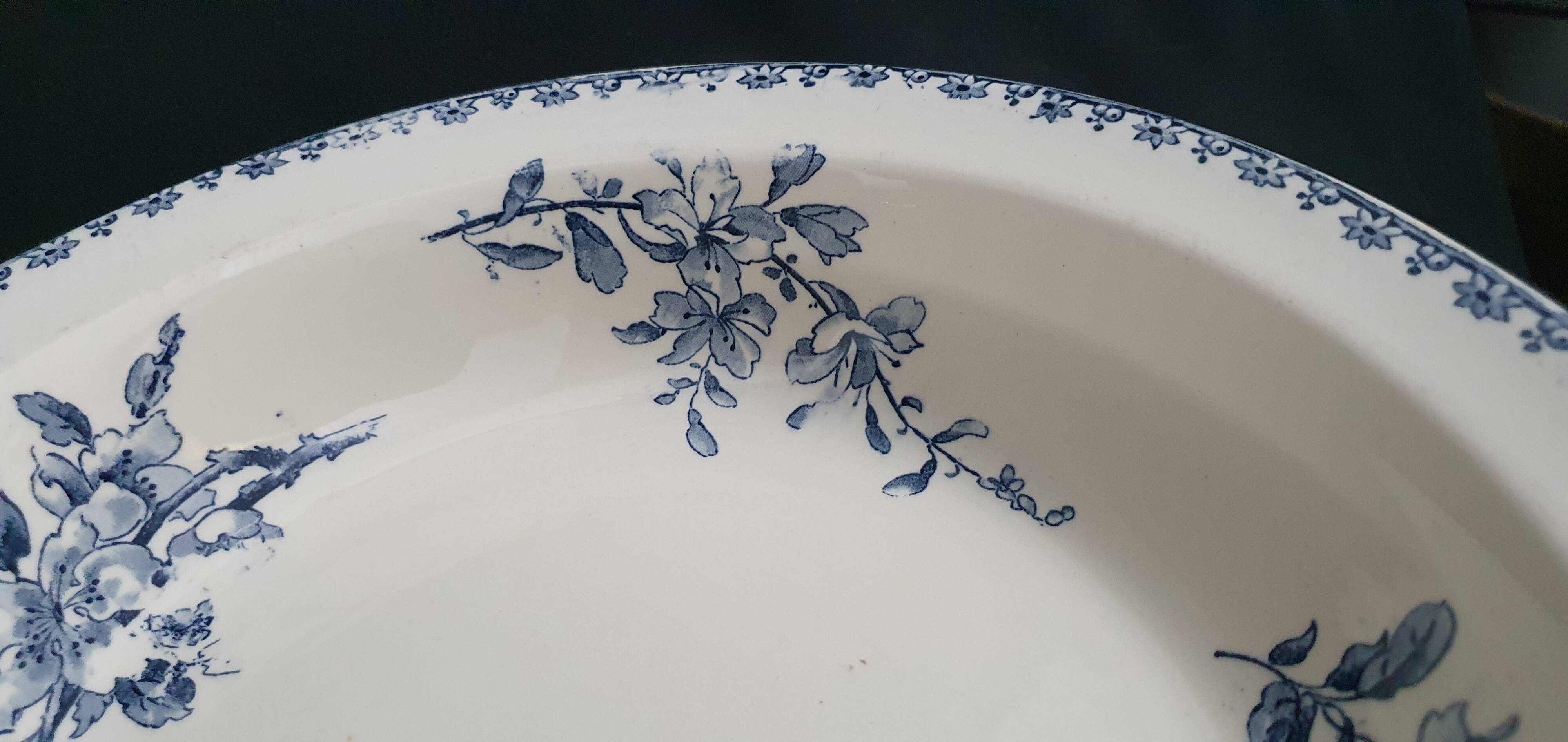 Round deep plate "Favori" Sarreguemines blue