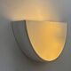 Vintage half-circle wall lamp, white lacquered metal and opaline glass, France 1970