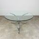 Table basse ronde chrome et verre années 70